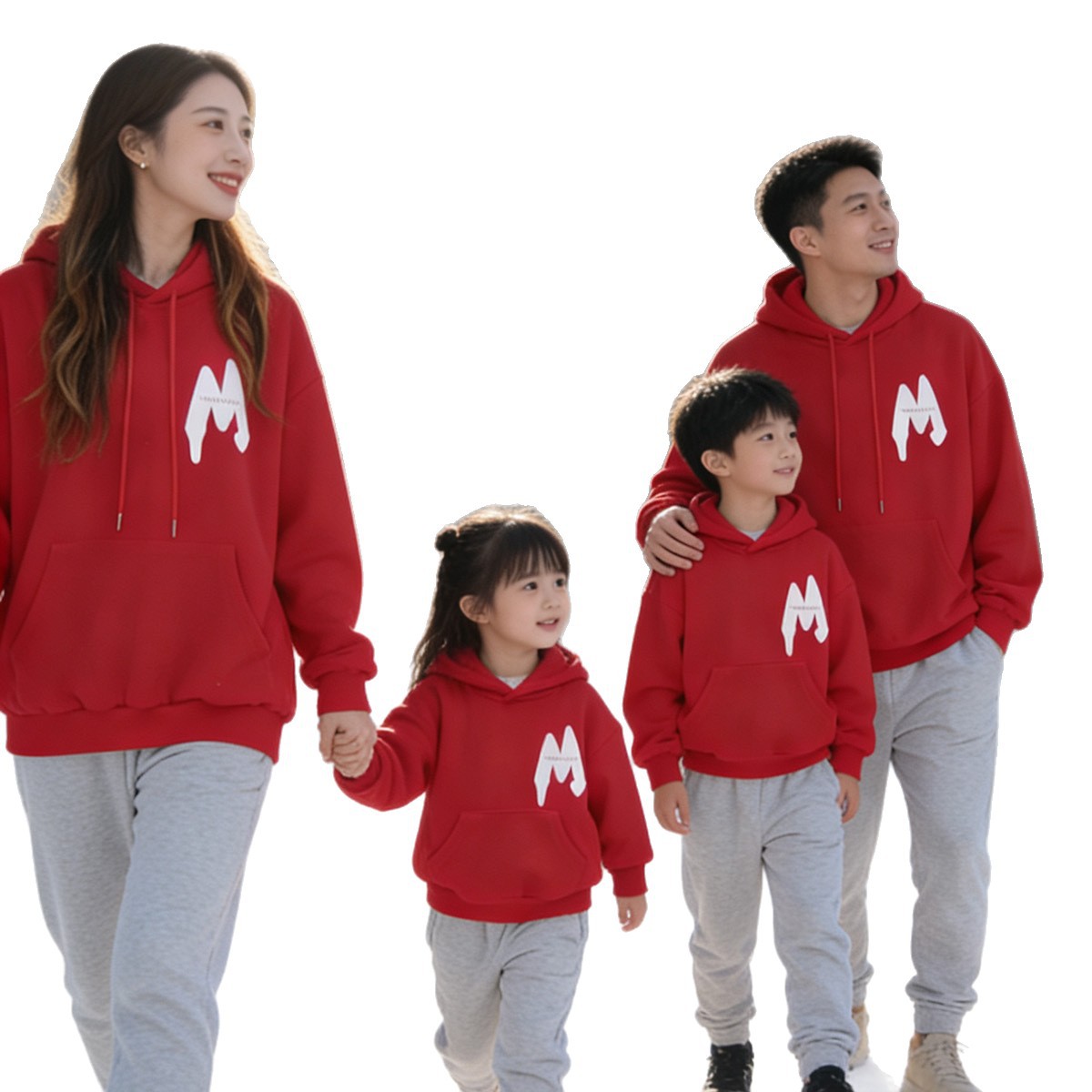 Korean-style Fleece-lined Thickened Sweater Street-Style Fashionable Hooded Set photo 4