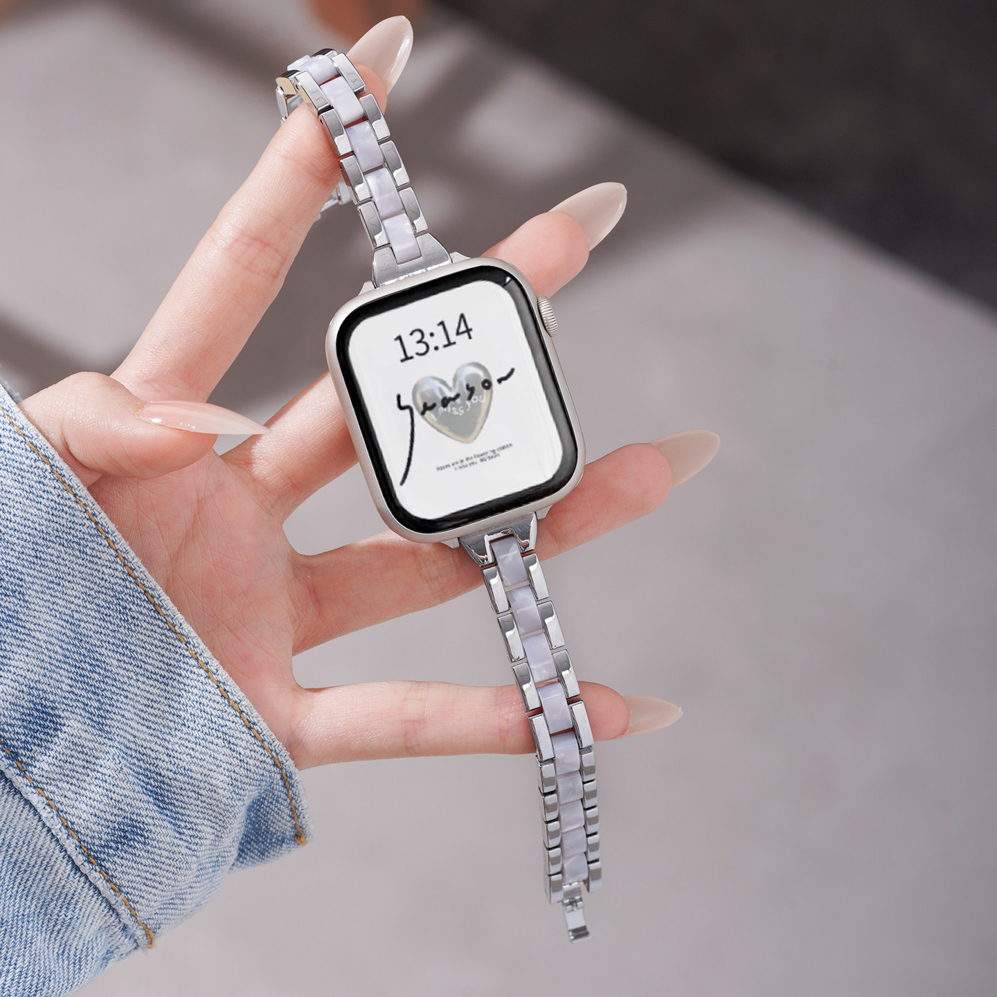 Three-bead Resin Strap Womens Metal Model photo 7