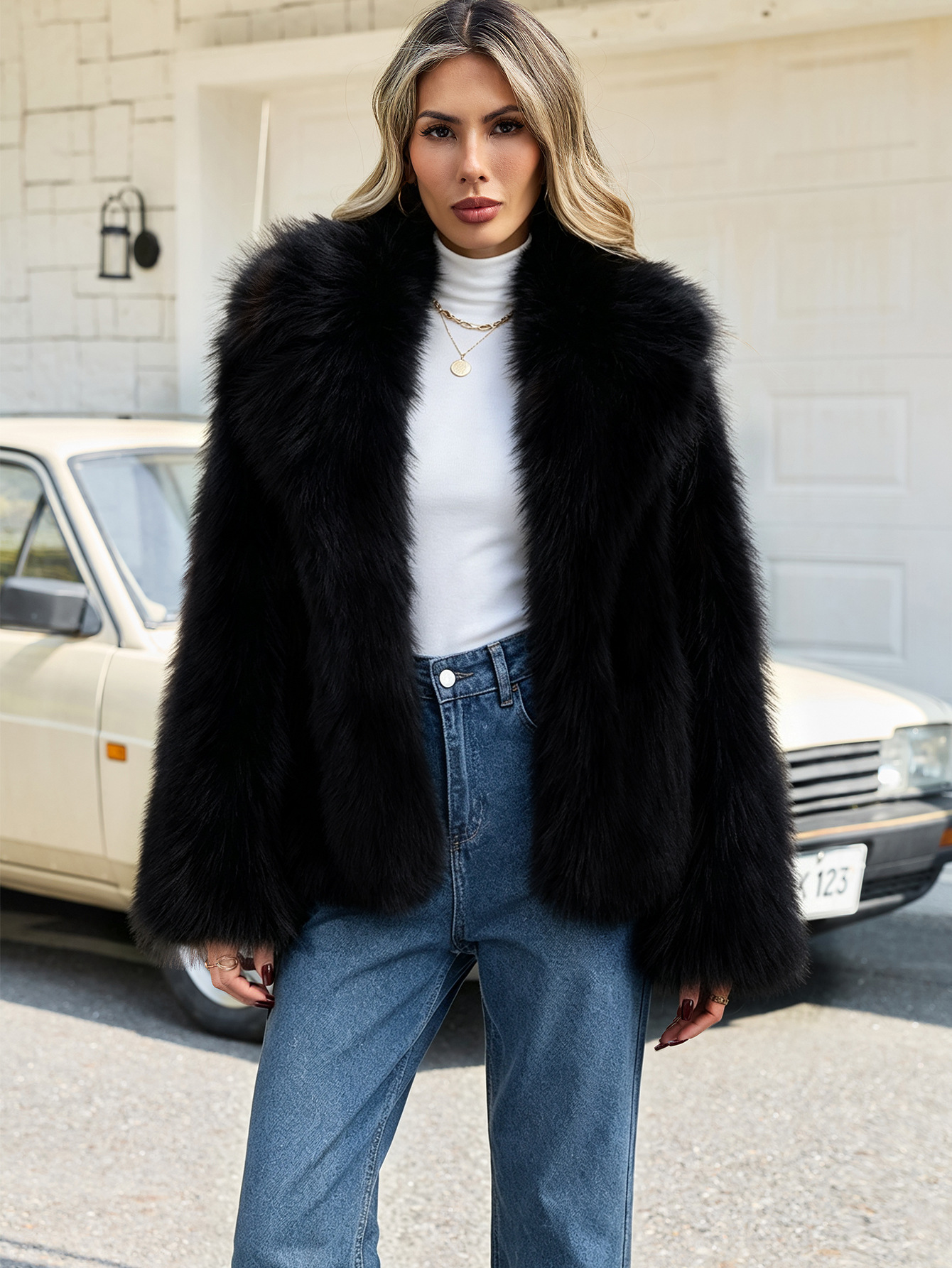 Thick Faux Fur Plush Eco-friendly Fur Coat For Europe And America photo 7
