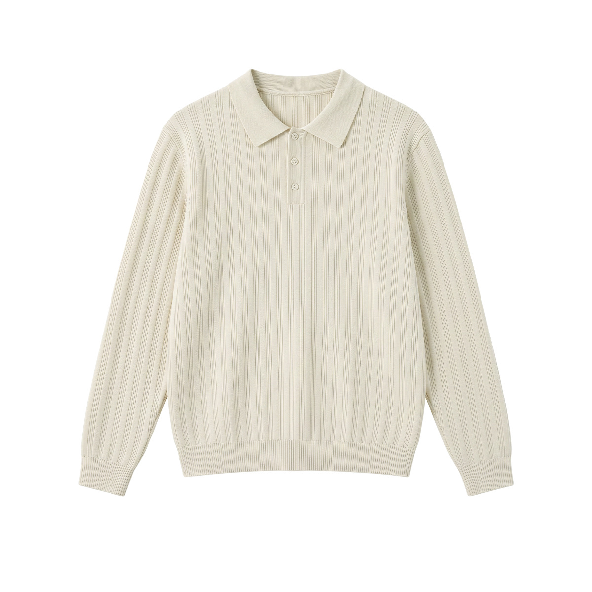 Textured Mens Sweater Polo Shirt Old-money Style Relaxed Fit photo 6