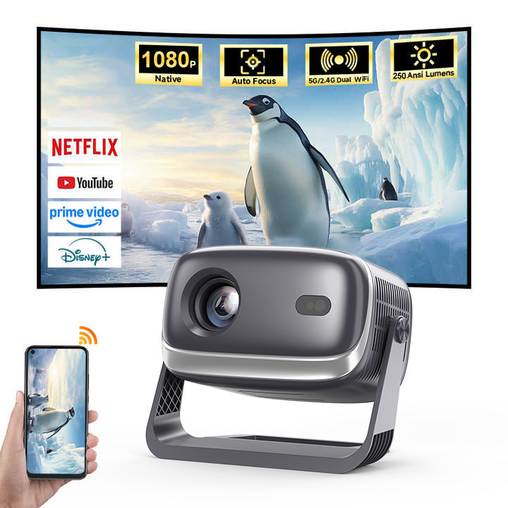 1080P Auto-Focus Portable Projector For Home Office And Bedroom photo 2