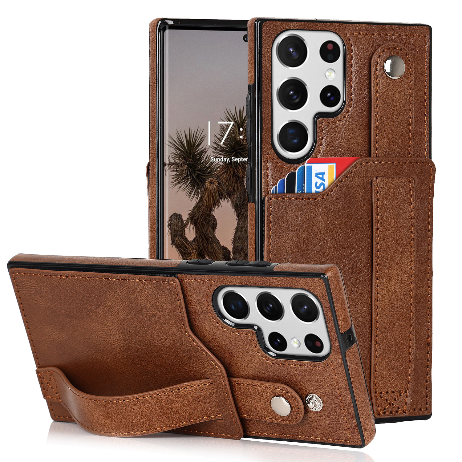 Applicable Wrist Strap Mobile Phone Skin Protective Leather Case photo 7