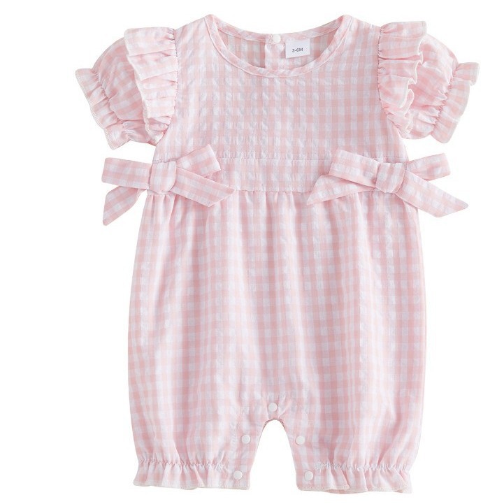 Summer New Arrival Baby Girls Plaid Onesie photo 7