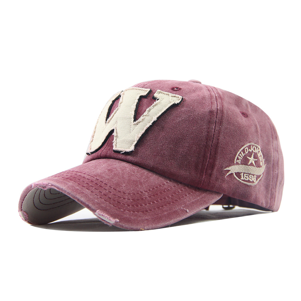 W-letter Hat Distressed Baseball Cap photo 2