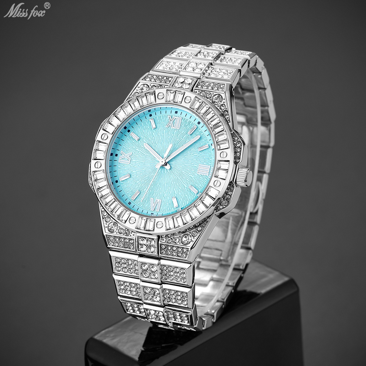 Full-diamond Watch Unisex Hip-hop Party Wristwatch photo 1