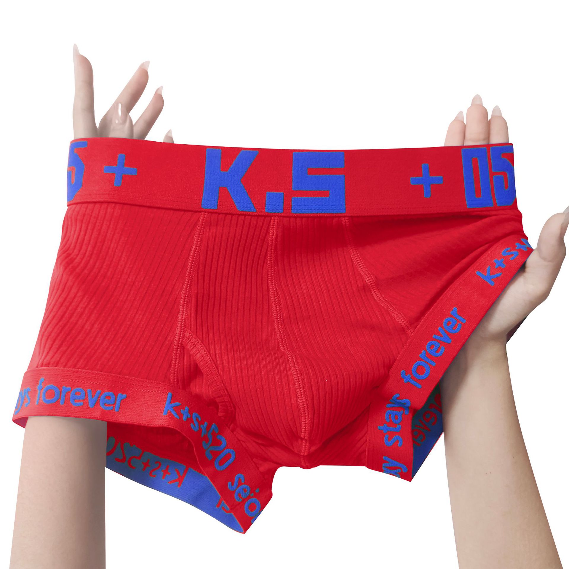 Threaded Cotton Four-corner All-cotton Plus-size Boxer Briefs Shorts photo 5