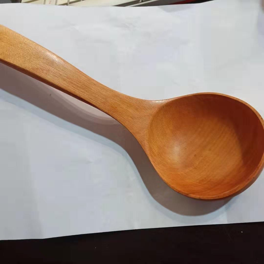 Large Rosewood Soup Spoon With A Curved Long Handle photo 2