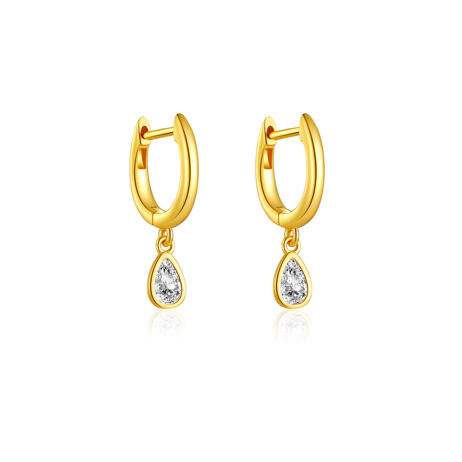 S925 Sterling Silver Earrings Colorful Pear-shaped Long Graceful And Fashionable Zircon Jewelry Earrings photo 6