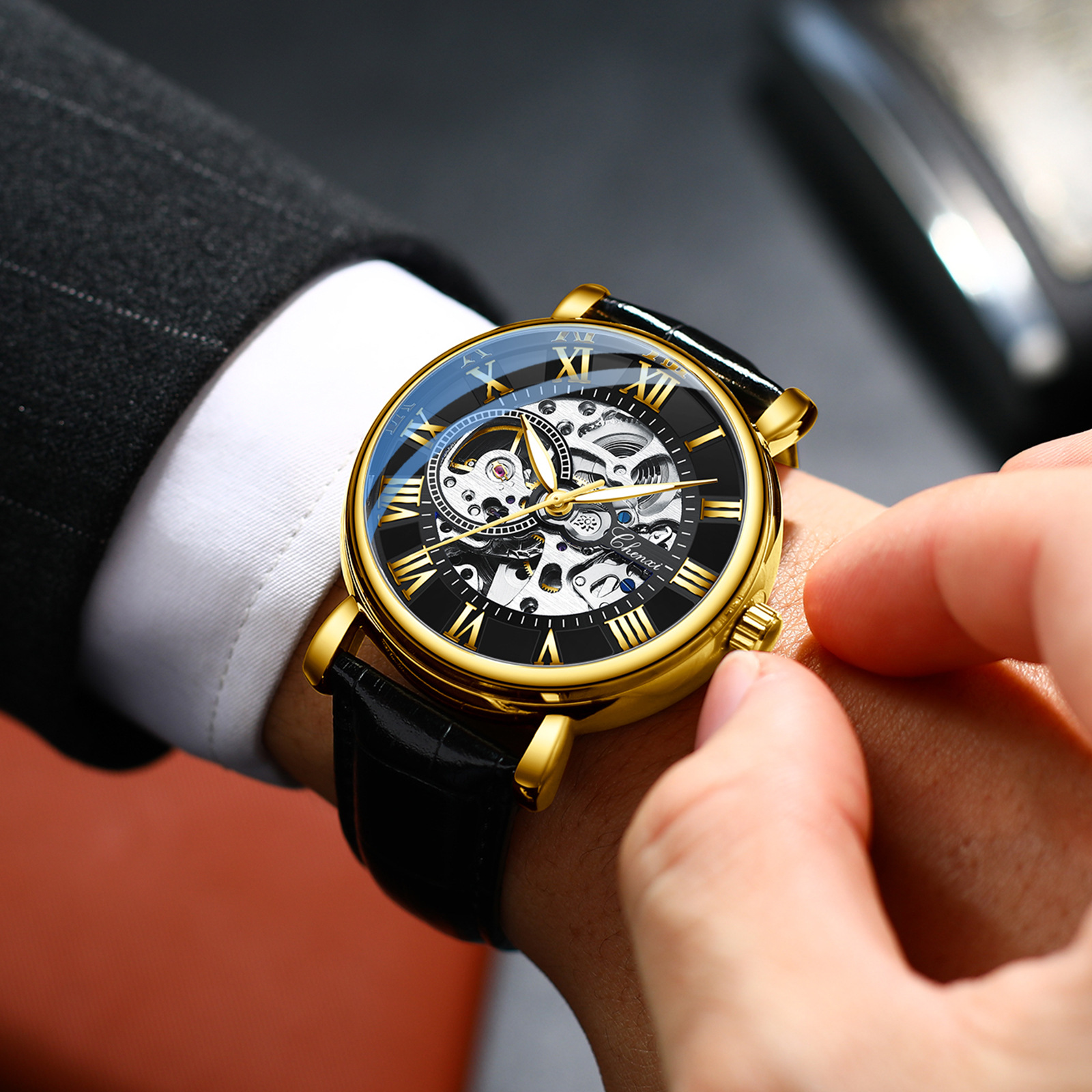 Hollow Waterproof Luminous Automatic Mechanical Watch photo 4