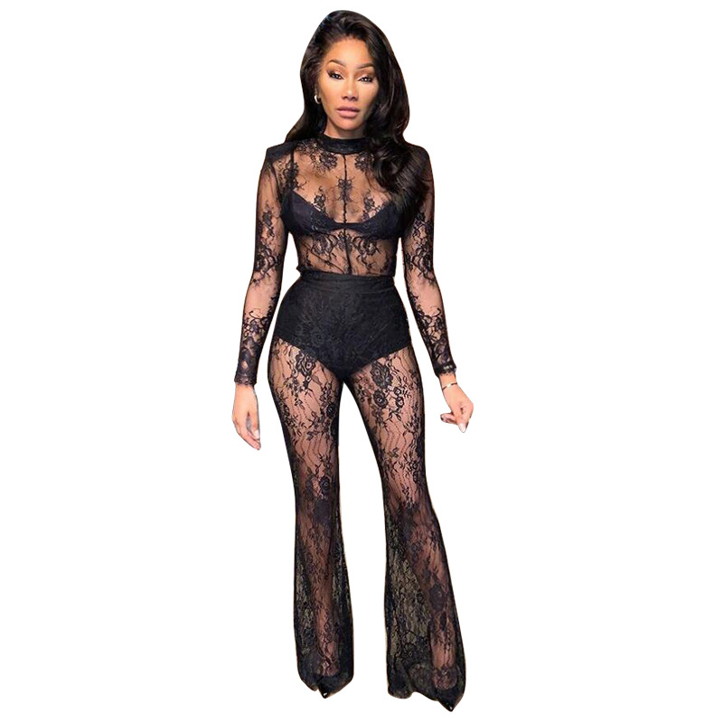 Lace Sheer Sexy Plus-size Jumpsuit For Nightclubs photo 5