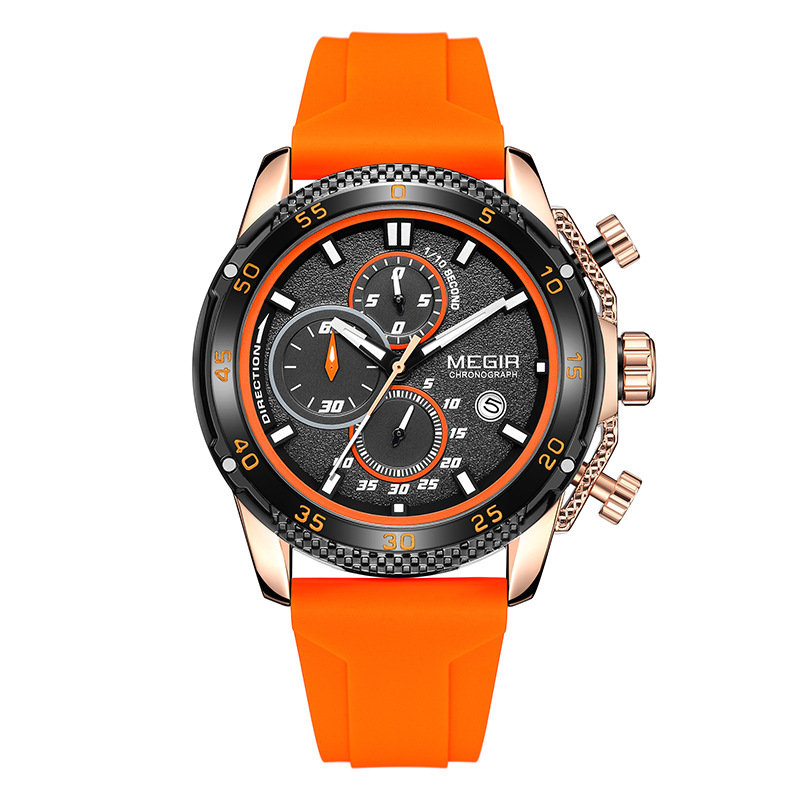Multifunctional Three-eye Chronograph With Silicone Strap photo 6