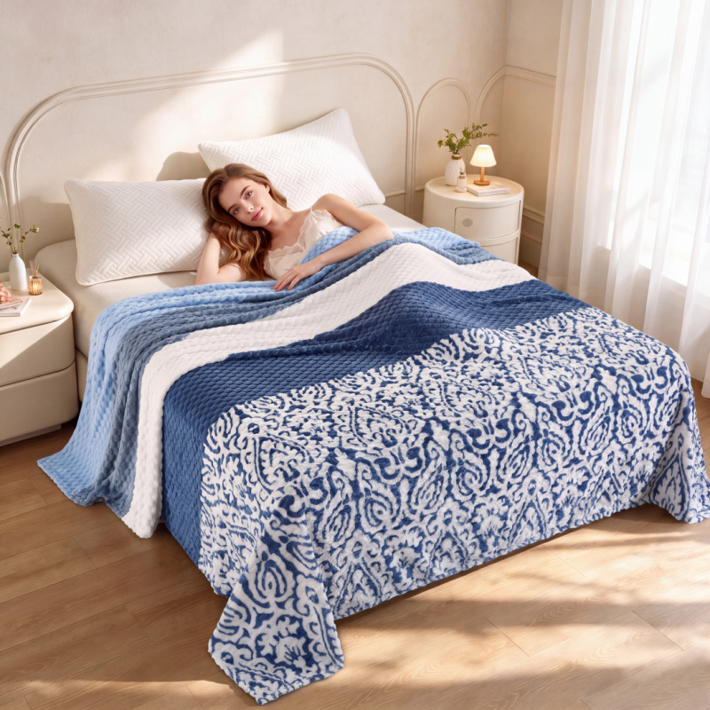New Bean-shaped Velvet Sofa Nap Blanket photo 3