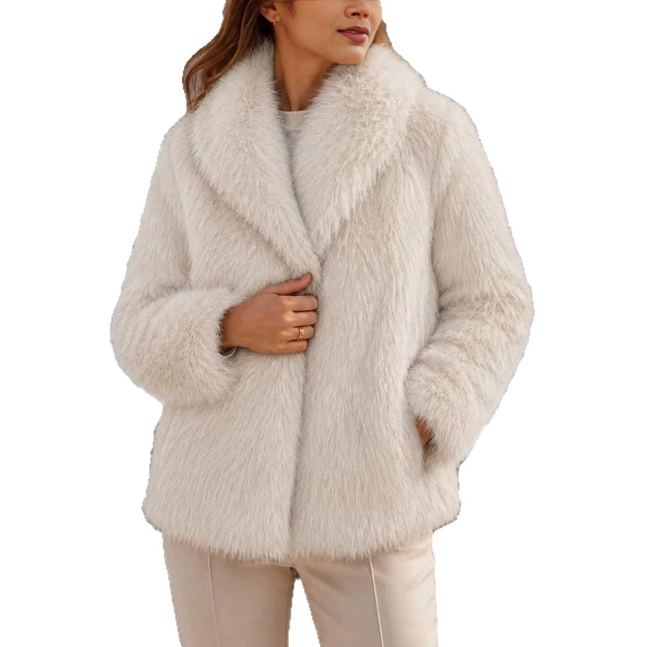 Fashionable Thickened All-Match Coat With A Large Notch Lapel For Autumn And Winter photo 4