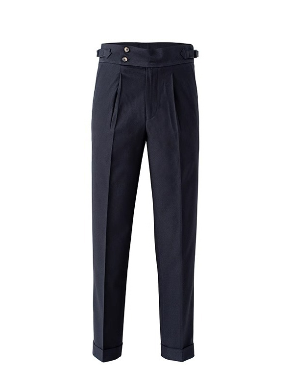 Italian-style Paris-button High-waisted Straight-leg Trousers photo 7