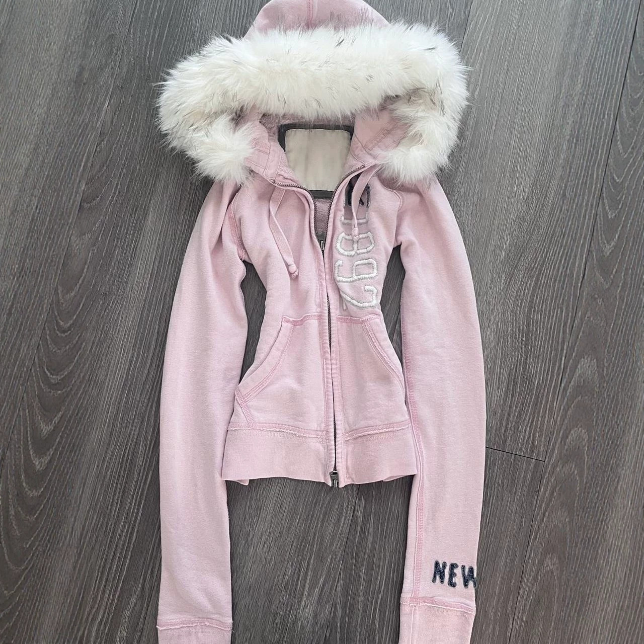 Retro-style Plush Lapel Hooded Sweatshirt Jacket photo 1