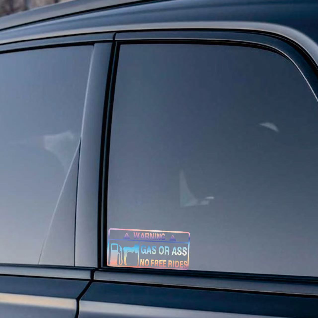 Reflective Car Sticker With Warning English Letters, Personalized Nighttime Reflective Car Decal photo 5