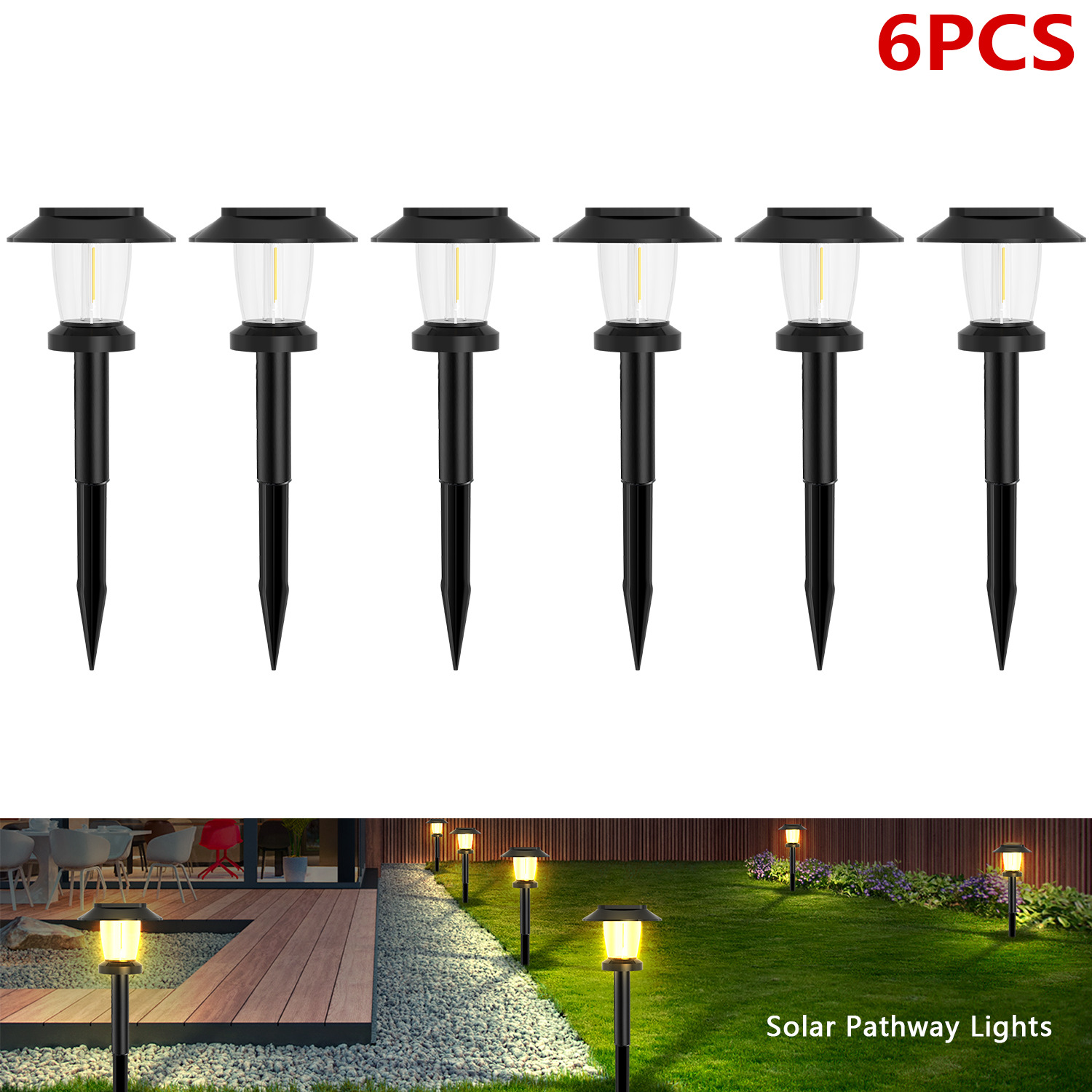 Solar-powered Outdoor Courtyard Light Set photo 5