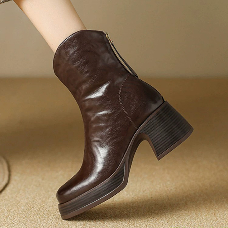 Women's Chunky-heeled Platform Ankle Boots photo 2