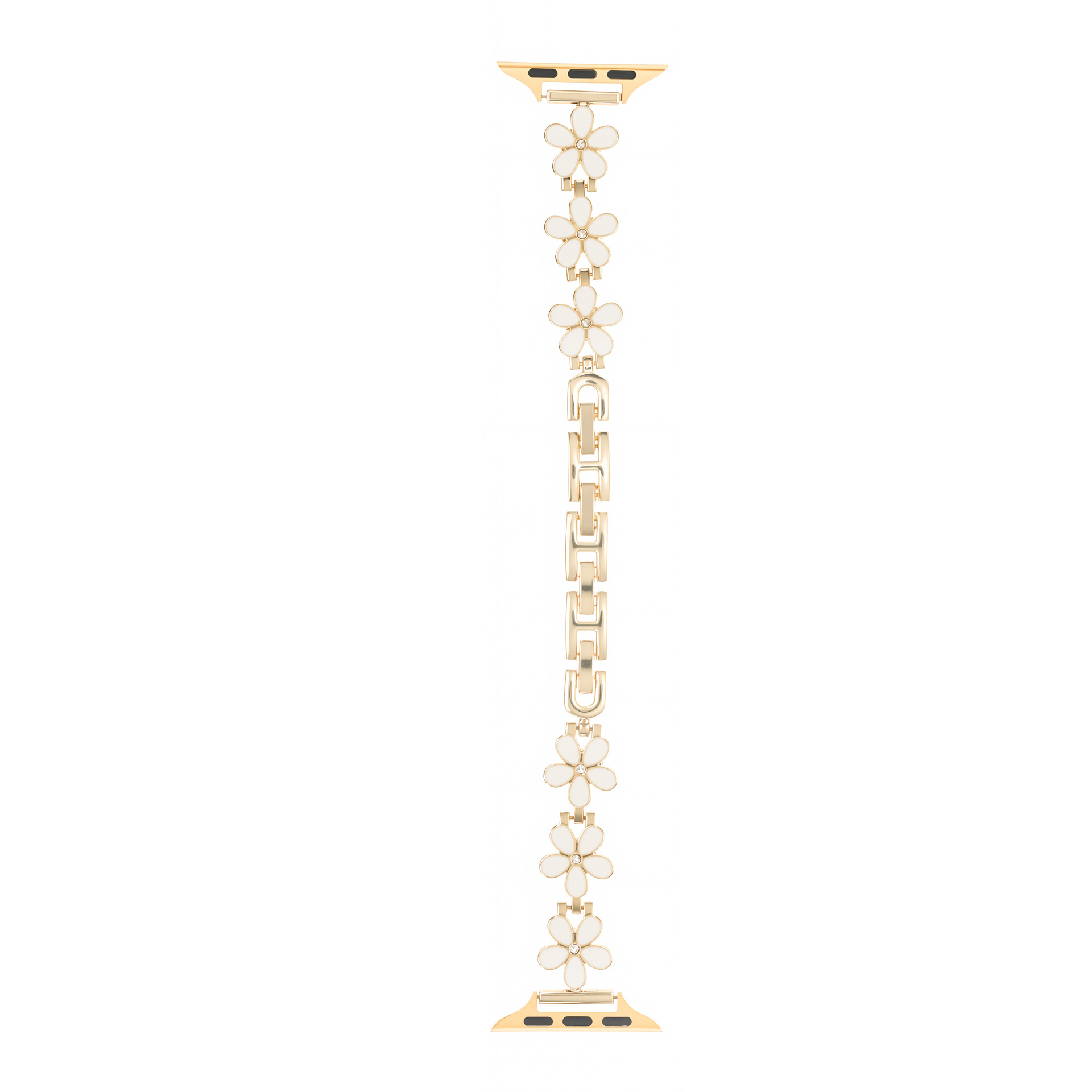 Five-petal Flower Pattern With Gold-embossed Resin And Metal Bracelet Strap photo 4