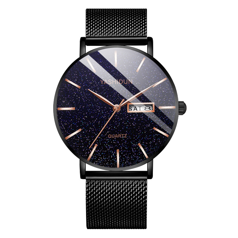 Mens Waterproof Dual-Date Starry Sky Watch photo 2