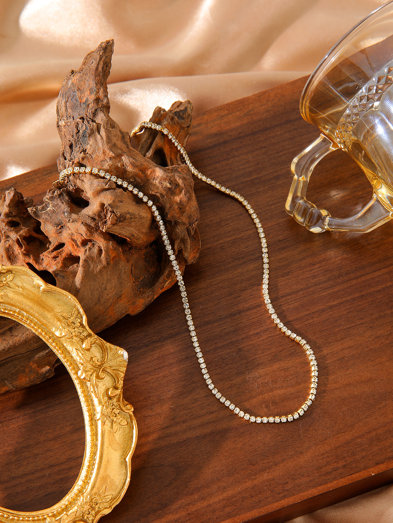 Diamond-studded Zircon Stainless Steel Necklace photo 6