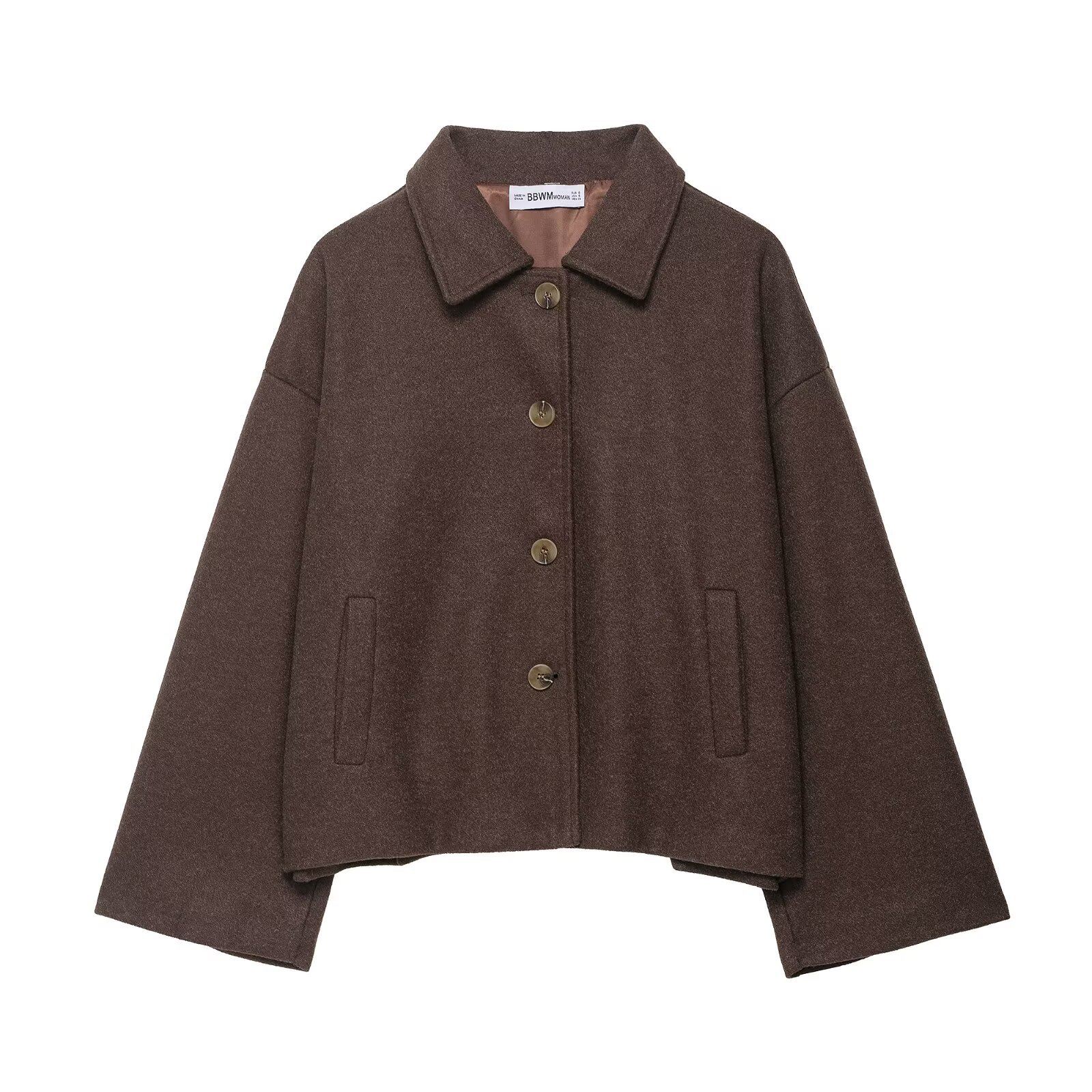 Women's Short Notched-collar Wool Coat photo 5