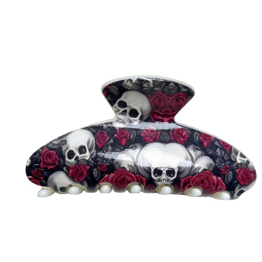 Colorful Skull And Flower Hair Clip Accessory photo 4