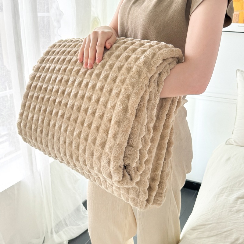 Thickened Flannel Plaid Blanket  Sofa Throw Blanket photo 5