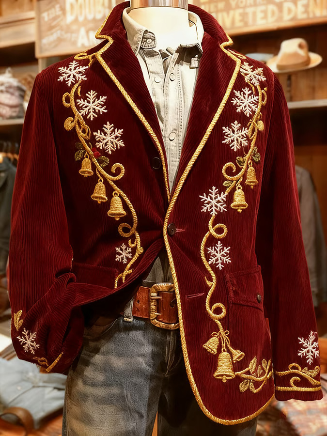Christmas-themed Corduroy Suit With Pockets photo 3