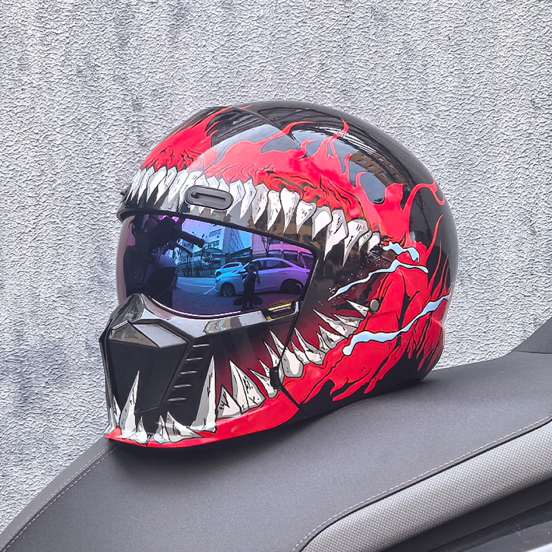 Retro Motorcycle Cruiser Lightweight Full-face Helmet photo 1