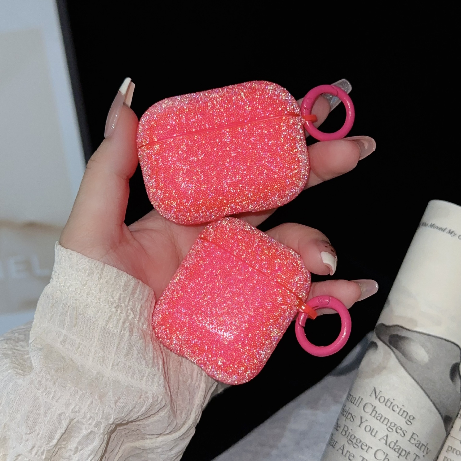 Fine Rhinestone Crystal Particle Bluetooth Headset Protective Cover Earphone Case photo 7