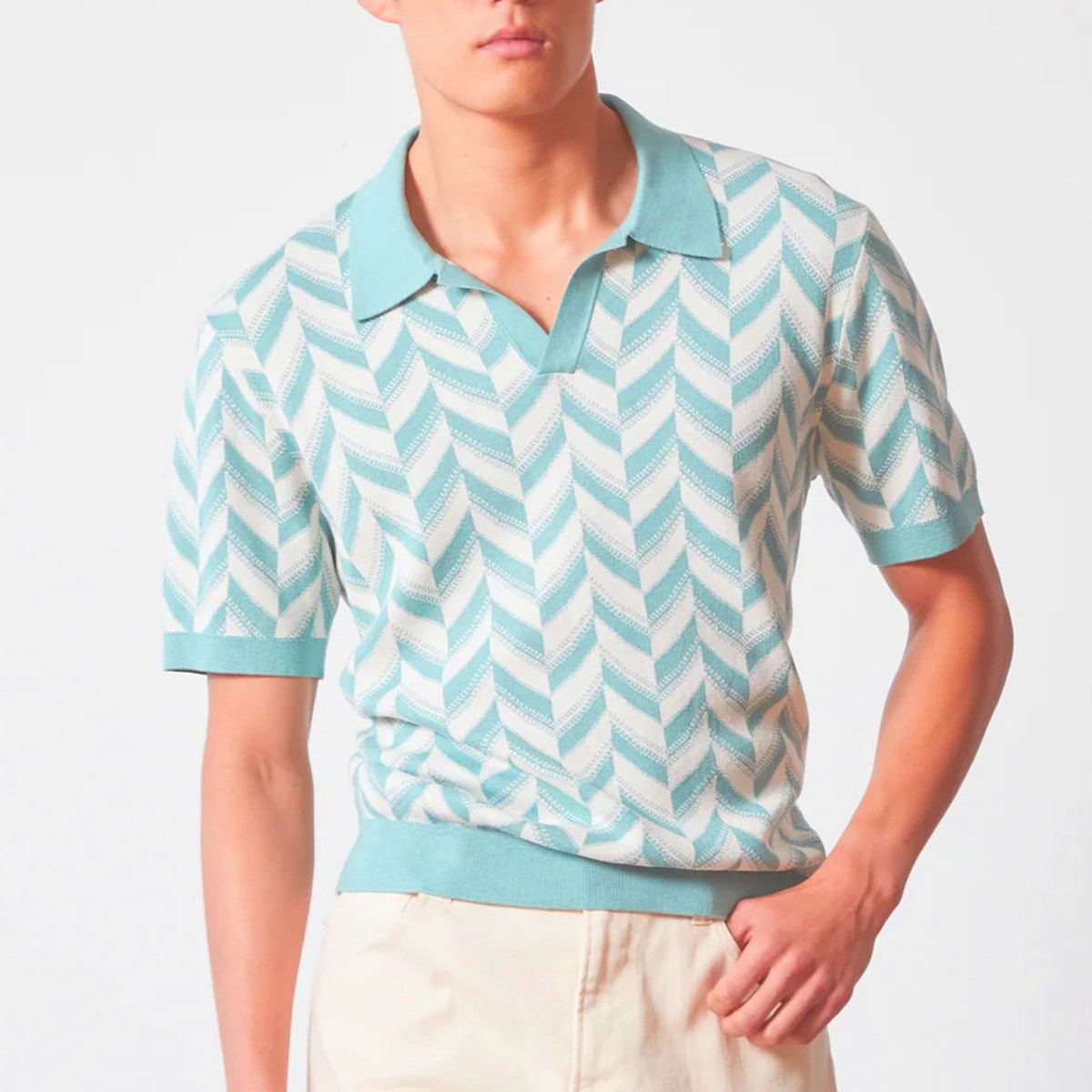 Men's Casual Jacquard Knit Cardigan With A Lapel photo 4