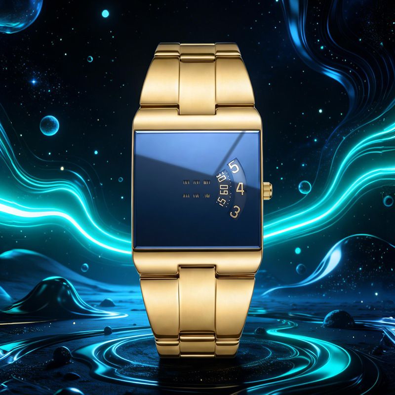 Foreign Trade Cross-Border Square Watch Mens Fashion Quartz Watch photo 1