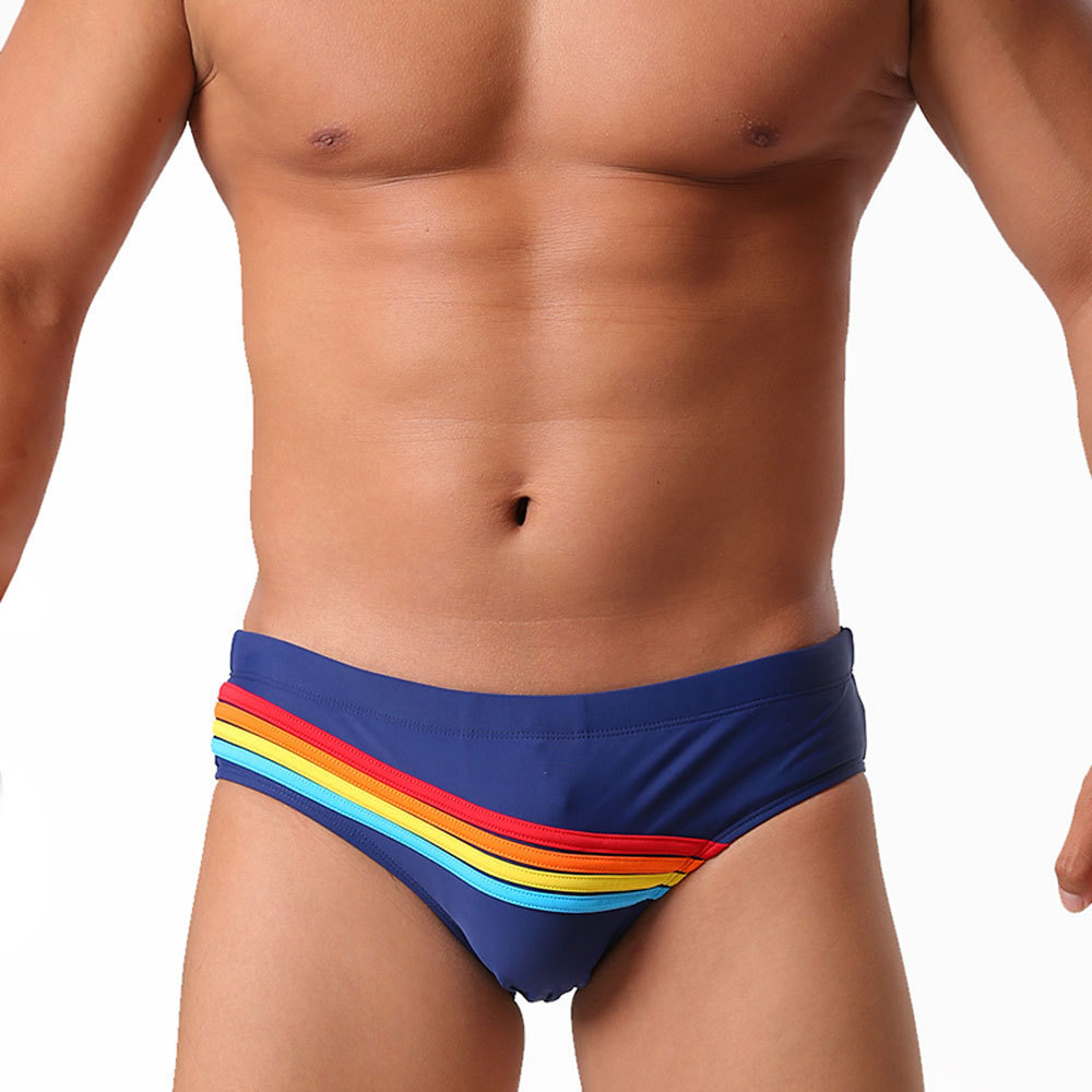 Triangular Three-dimensional Rainbow Swim Trunks Simple Stylish And Form-fitting photo 7