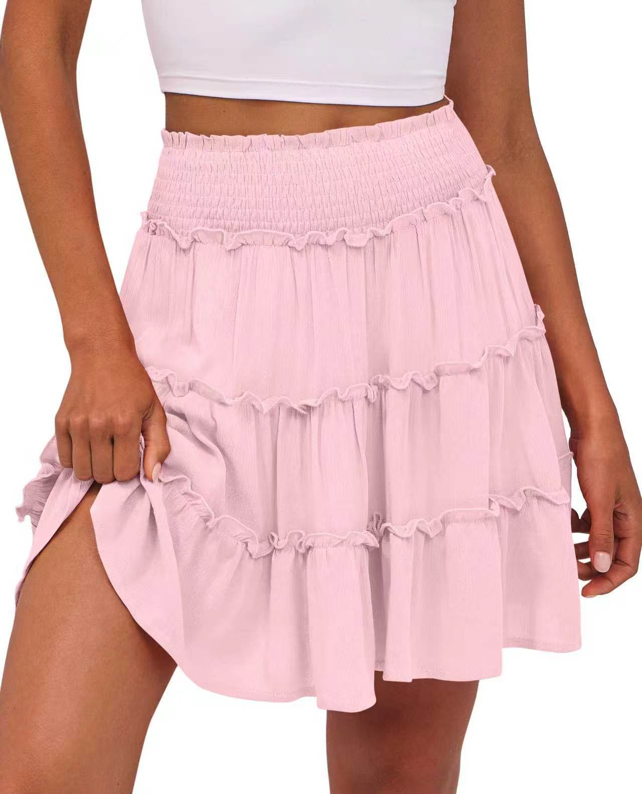 Women's Casual High-waisted Ruffled Multi-layer Mini Skirt photo 3