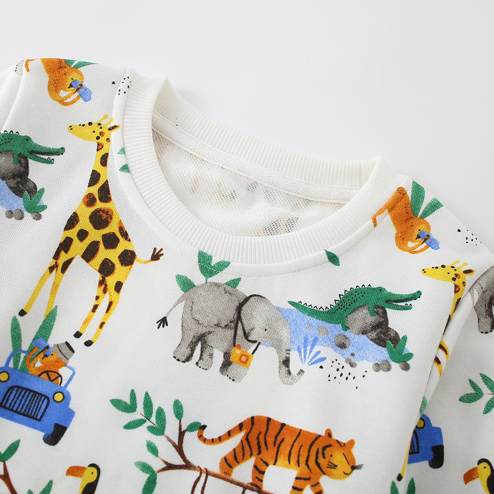 Childrens Cartoon Animal Crew-Neck Printed Sweatshirt photo 5