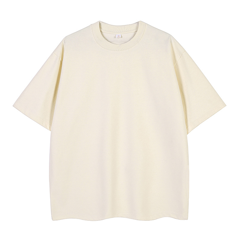 Double Yarn Short Sleeve Sweat-absorbing Cotton T-shirt Top photo 7