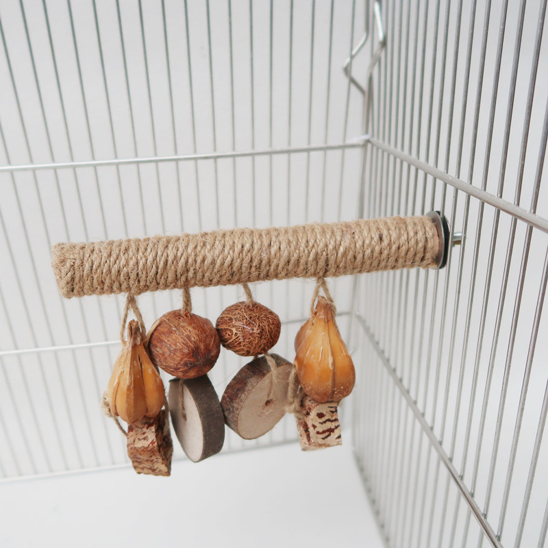 Parrot Supplies Stand Rod Hemp Rope Braided Bird Toy photo 3