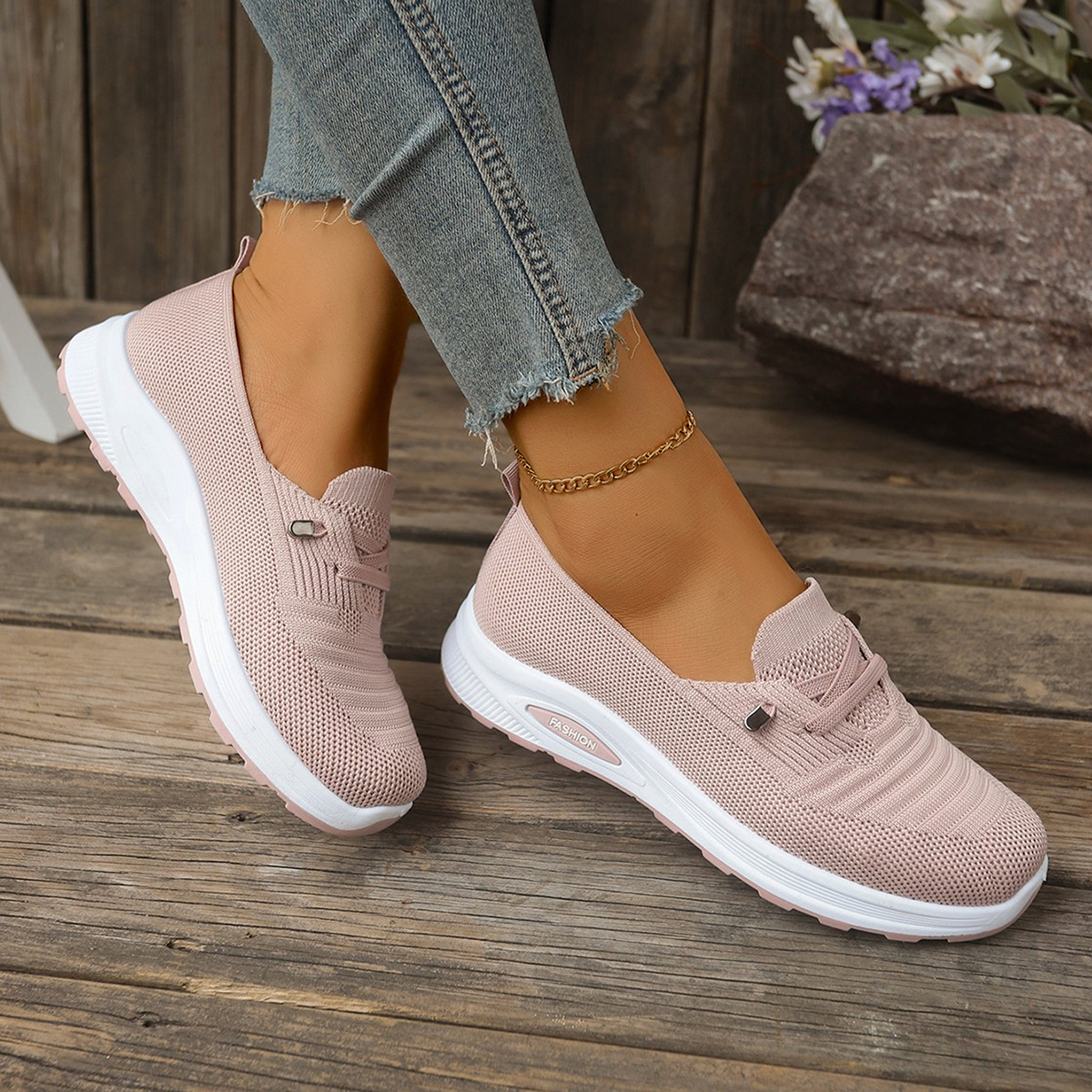 Lightweight Womens Shoes Large Size Casual Flyknit, Breathable photo 6