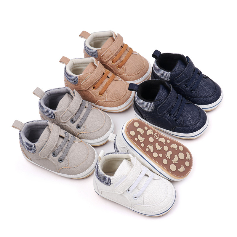 Fashionable Solid-color PU Leather First-walker Shoes For Babies photo 1