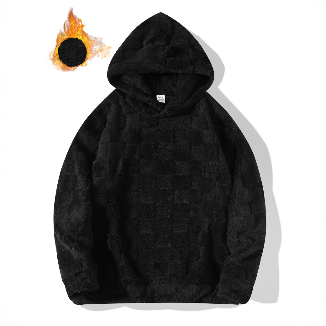 Men's Plaid Loose-fit Hooded Sweatshirt photo 8