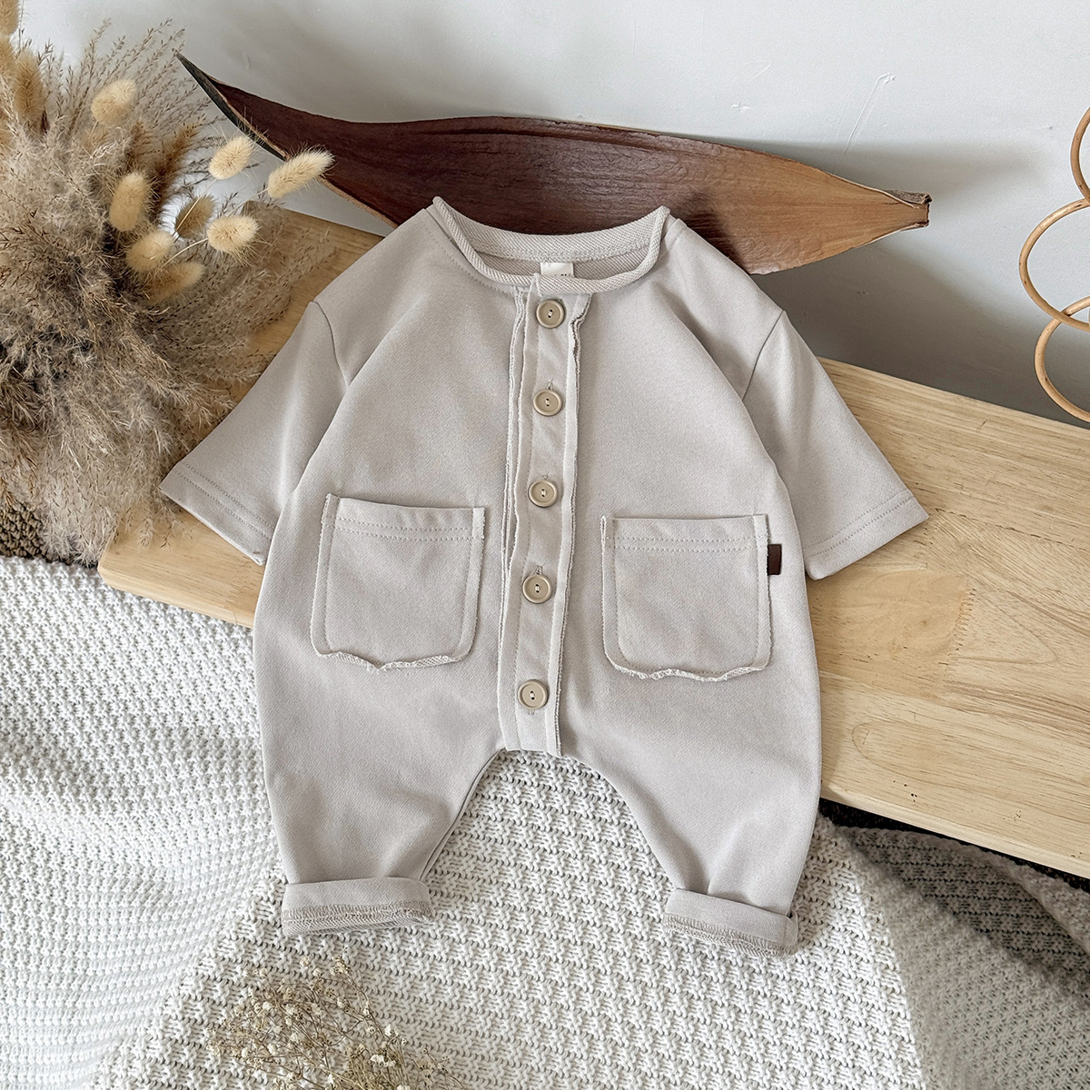 Cute Cotton Knitted Onesie For Infants And Toddlers photo 2