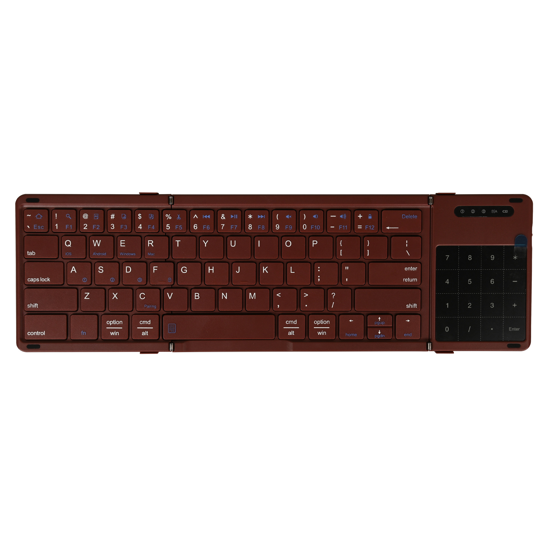Wireless Foldable Bluetooth Keyboard With Numeric Touchpad For Phones Tablets And Laptops photo 3