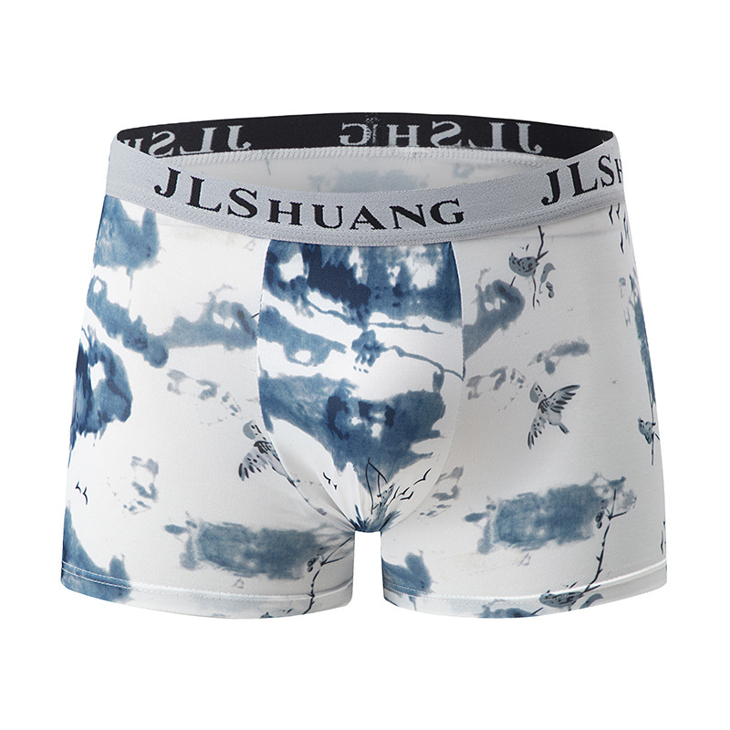 4-Pack Mens Fashionable Boxer Briefs With Floral Print photo 5