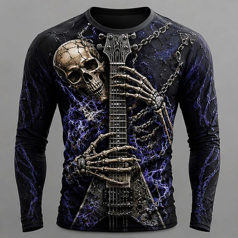 Printed Mens Long-Sleeve T-Shirt With A Crew Neck photo 5