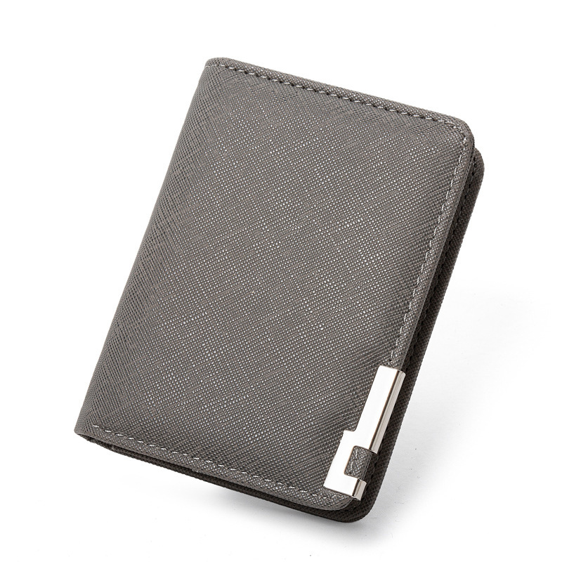 Mens Ultra-thin Short Wallet With Metal Trim photo 5