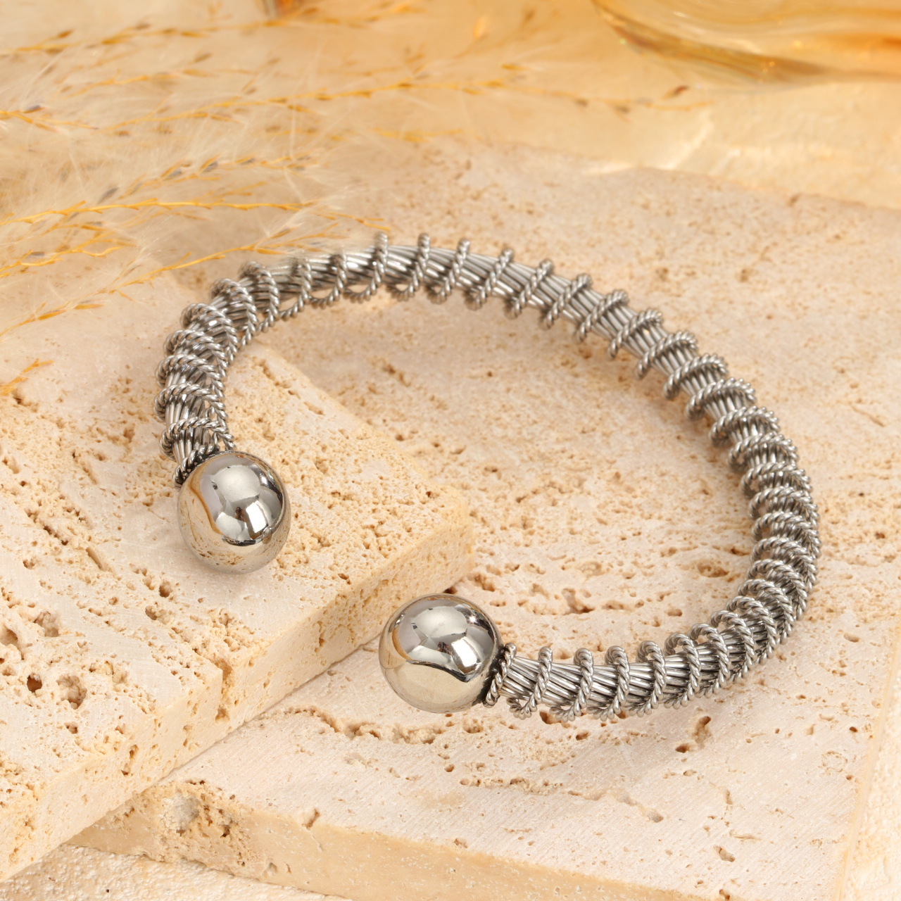 Twisted Steel Wire Bracelet For Men And Women photo 6