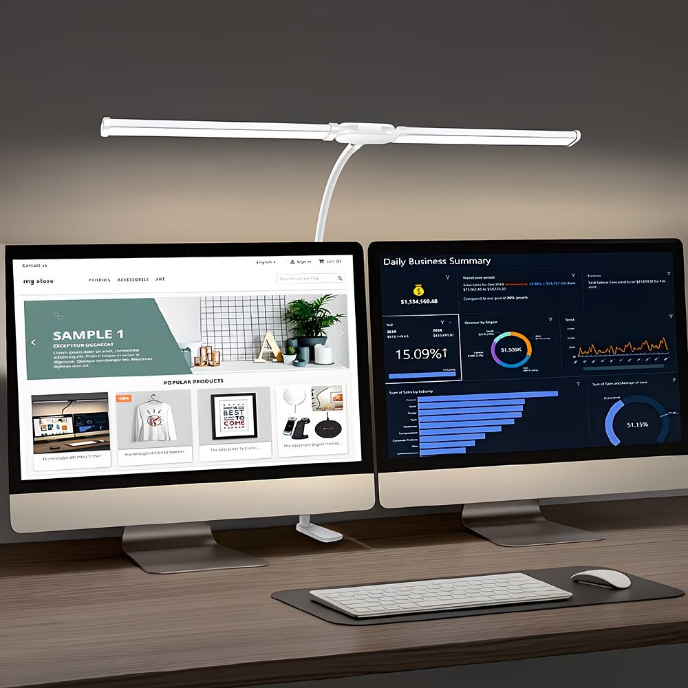 Double-head Eye-care Reading Clip-on Ultra-bright Desk Lamp photo 5