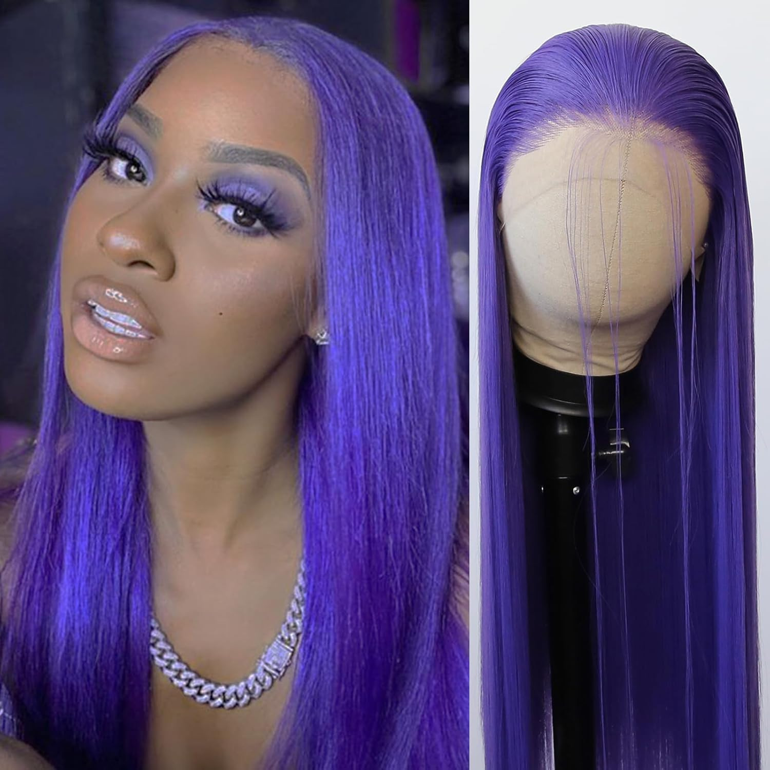 Womens European And American-style Fashionable Multi-colored Straight Wigs photo 7