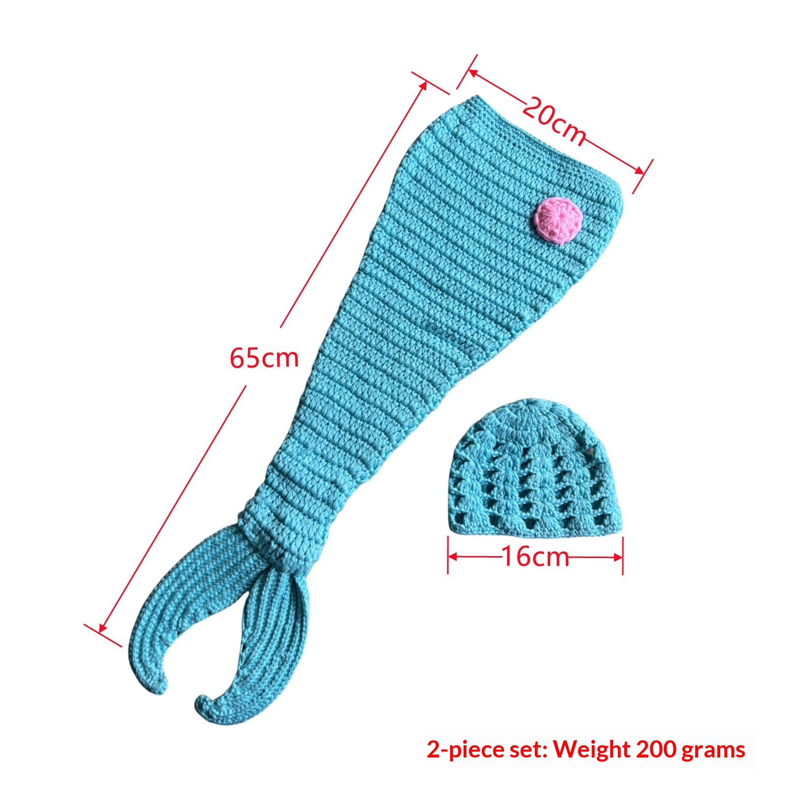 Cute Baby Photography Mermaid Costume Prop Set photo 4